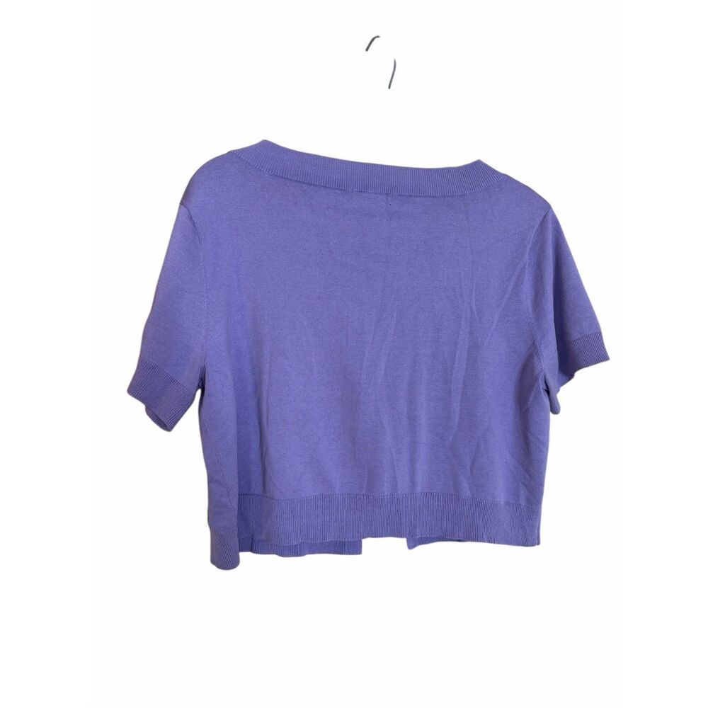 New York & Company NWOT Silk Blend Short Sleeve Knit Shrug Lavender Size XL - Picture 8 of 8
